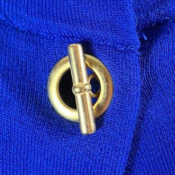 Vintage Ellen Tracy Royal Blue Sweater Toggle Close Size M EUC - Picture 6 of 12